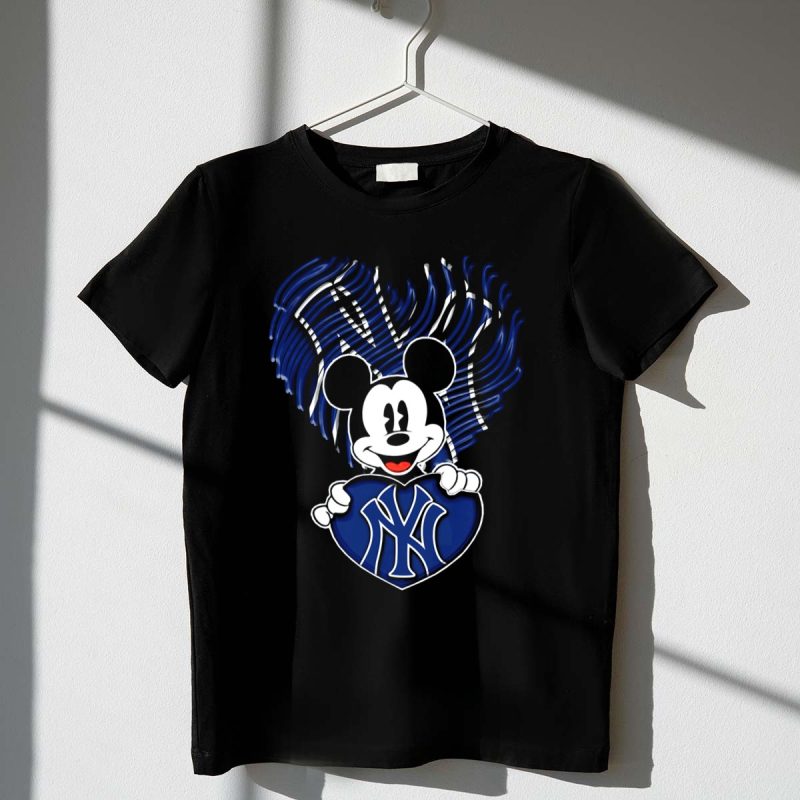 Mickey Mouse New York Yankees Heart NY T Shirt t shirt 1 1
