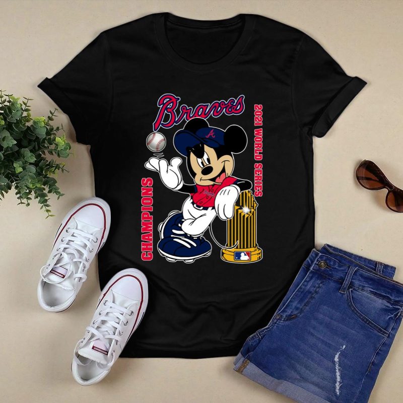 Mickey Mouse Atlanta Braves 2021 World Series Champions T-Shirt - Image 5