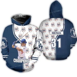 Mike Piazza Los Angeles Dodgers All Over Print Hoodie for Fans