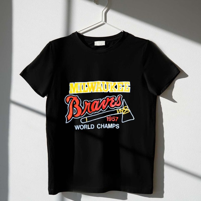Milwaukee Braves 1957 World Champions T-Shirt - Vintage Baseball Tee