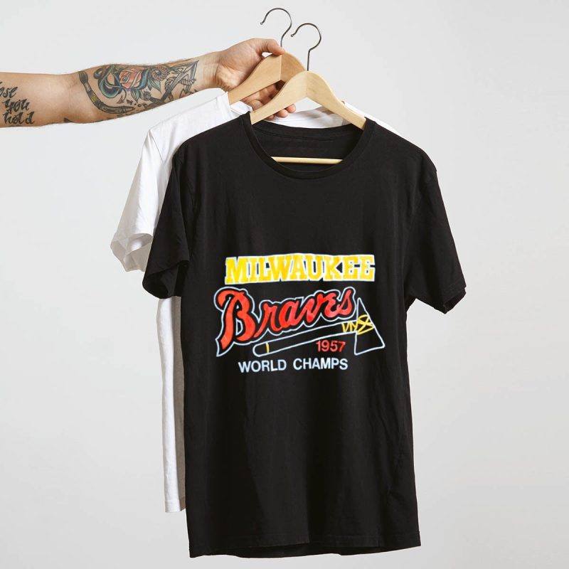 Milwaukee Braves 1957 World Champions T-Shirt - Vintage Baseball Tee - Image 4