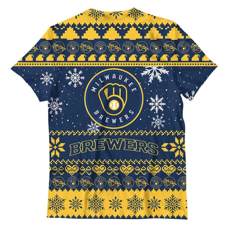 Milwaukee Brewers Baby Yoda Star Wars All-Over Print T-Shirt for Kids - Image 3