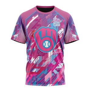 Milwaukee Brewers Fearless Against Breast Cancer All-Over Print T-Shirt