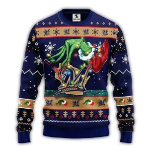Milwaukee Brewers Grinch Christmas Ugly Sweater