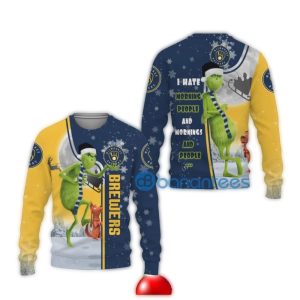 Milwaukee Brewers Grinch I Hate Morning People Ugly Sweater