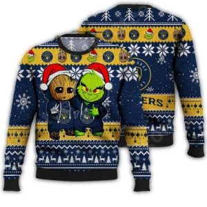 Milwaukee Brewers Groot And Grinch Ugly Sweater