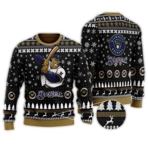 Milwaukee Brewers Mascot Baseball Ugly Sweater
