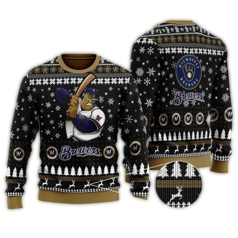 Milwaukee Brewers Mascot Baseball Ugly Sweater