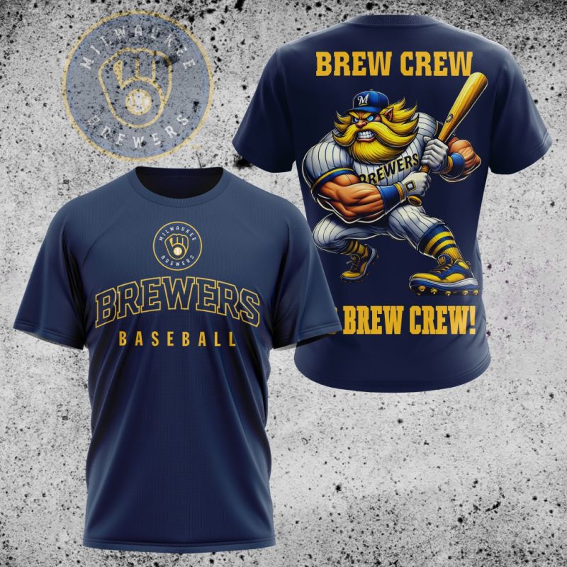 Milwaukee Brewers Brew Crew All-Over Print T-Shirt for Fans