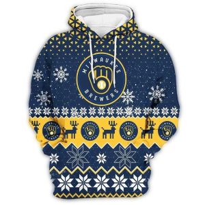 Milwaukee Brewers Pattern Christmas Ugly Sweater