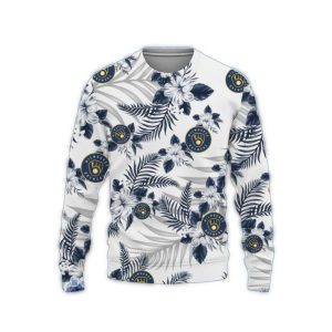 Milwaukee Brewers Tropical Floral Patterns Ugly Sweater