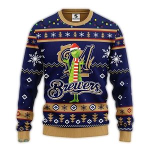 Milwaukee Brewers With Grinch Merry Christmas Ugly Sweater