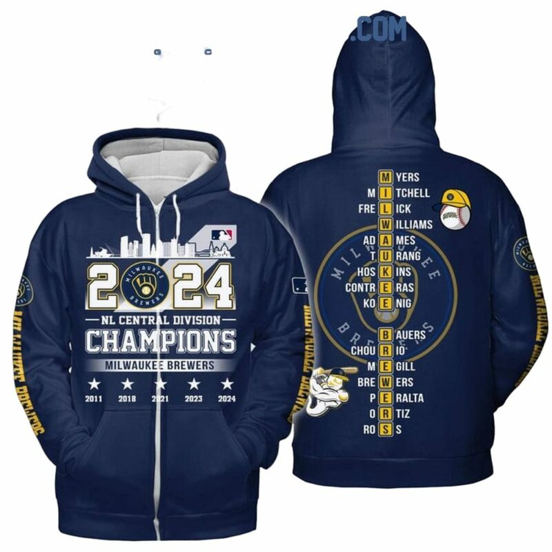 Milwaukee brewers 2024 nl central division champs baseball 3d hoodie 2.jpg