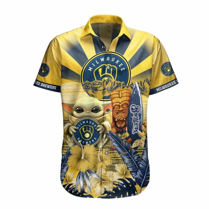 Milwaukee brewers baby yoda tiki floral hawaiian shirt 1.jpg
