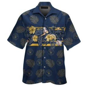 Milwaukee brewers floral leaf and flower pattern hawaiian shirt 1.jpg
