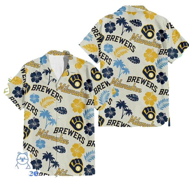 Milwaukee brewers flower coconut and leaf pattern hawaiian shirt 1.jpg