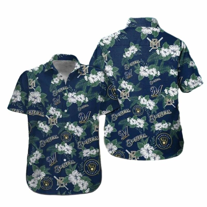 Milwaukee brewers flower floral pattern summer vacation tropical hawaiian shirt 1.jpg
