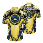 Milwaukee brewers flower floral tropical uniform hawaiian shirt 1.jpg