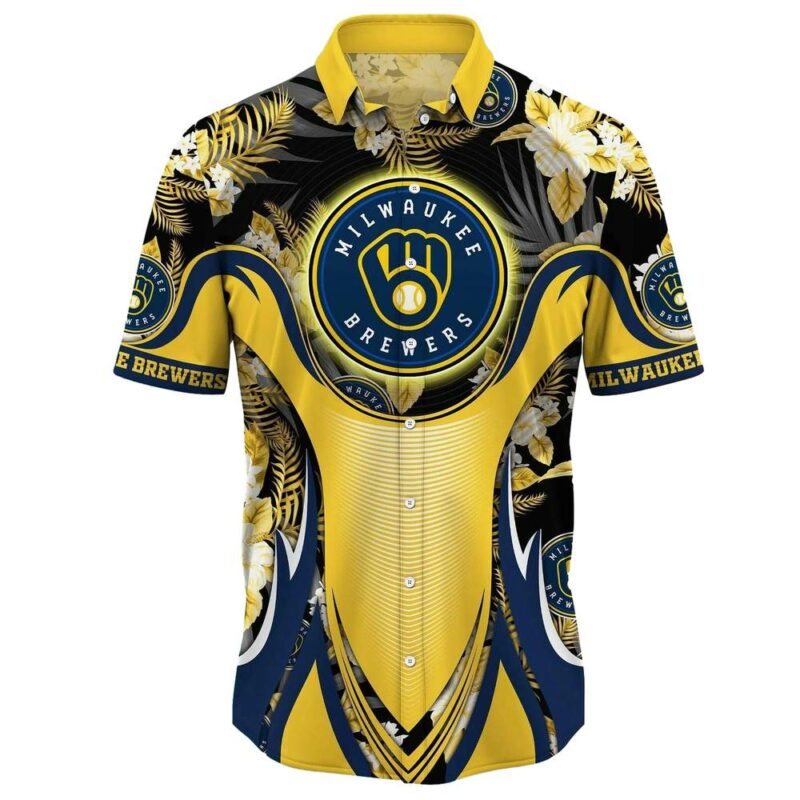 Milwaukee brewers flower floral tropical uniform hawaiian shirt 2.jpg