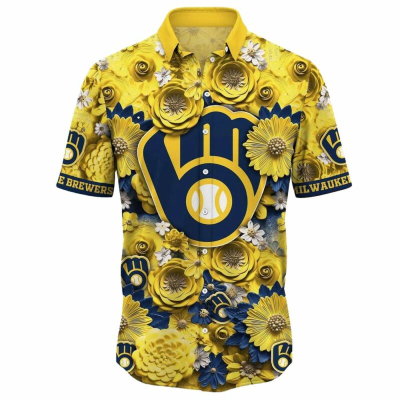 Milwaukee brewers flower pattern funny tropical hawaiian shirt 2.jpg
