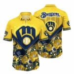 Milwaukee brewers flower pattern hawaiian shirt 1.jpg