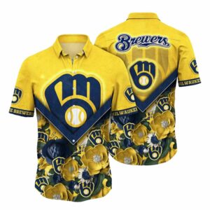 Milwaukee brewers flower pattern hawaiian shirt 1.jpg
