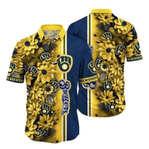 Milwaukee brewers flower tropical hawaiian shirt 1.jpg