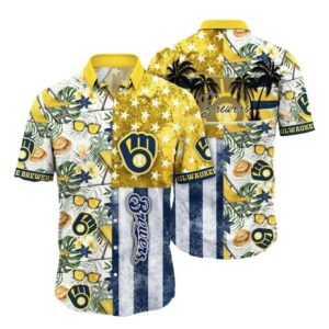 Milwaukee brewers island paradise patchwork hawaiian shirt 1.jpg
