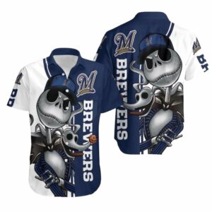 Milwaukee brewers jack skellington and zero hawaiian shirt 1.jpg