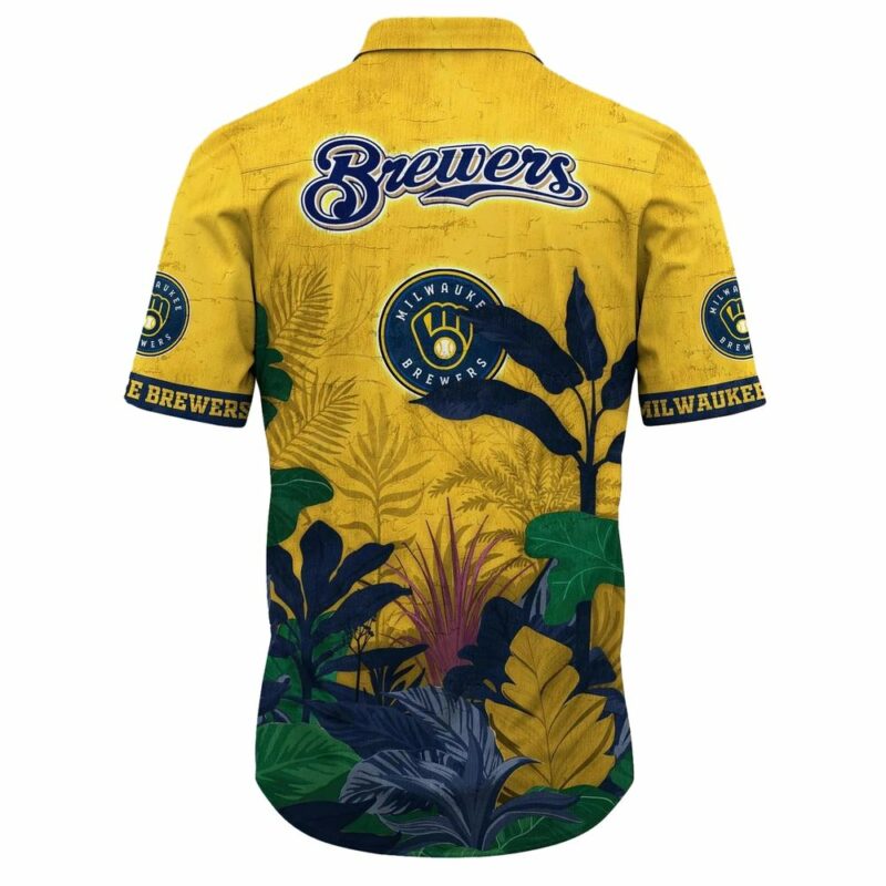 Milwaukee brewers leaf pattern tropical hawaiian shirt 3.jpg