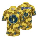 Milwaukee brewers leafs pattern tropical hawaiian shirt 1.jpg