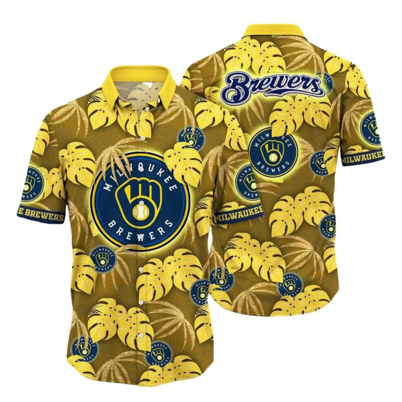 Milwaukee brewers leafs pattern tropical hawaiian shirt 1.jpg