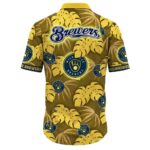 Milwaukee brewers leafs pattern tropical hawaiian shirt 3.jpg
