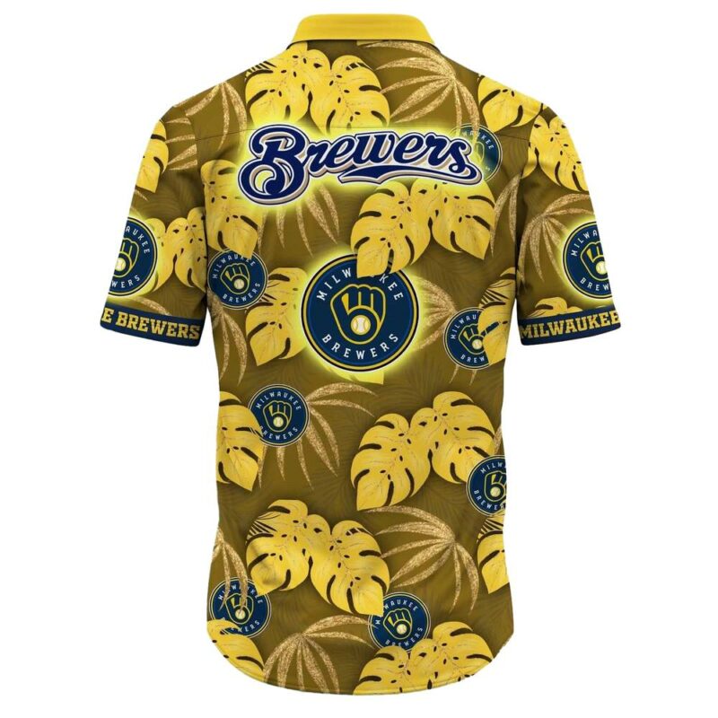 Milwaukee brewers leafs pattern tropical hawaiian shirt 3.jpg