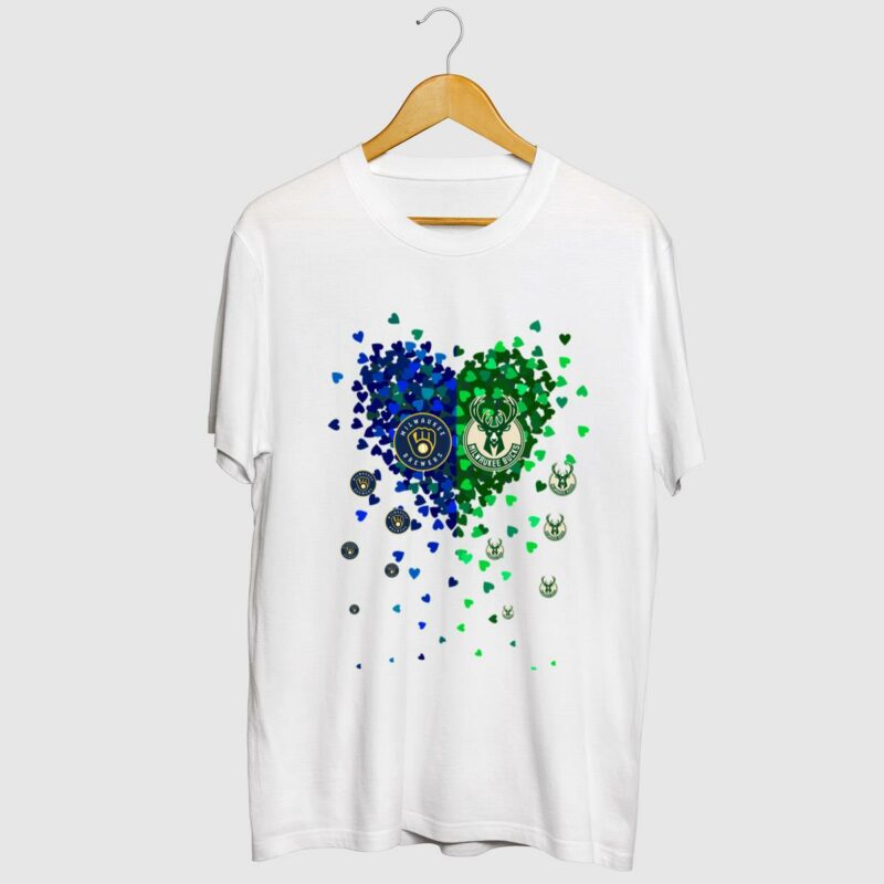 Milwaukee brewers milwaukee bucks tiny heart shirt t shirt 2 2.jpg