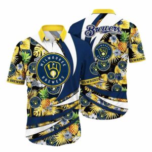 Milwaukee brewers pineapple floral summer vacation hawaiian shirt 1.jpg