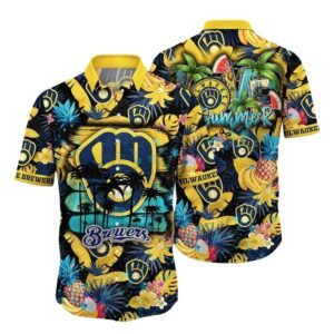 Milwaukee brewers pineapple floral tropical hawaiian shirt 1.jpg