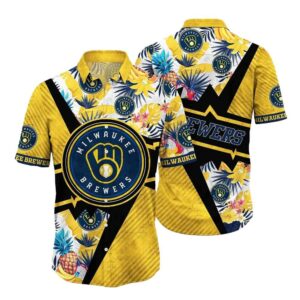 Milwaukee brewers pineapple leaf floral tropical hawaiian shirt 1.jpg