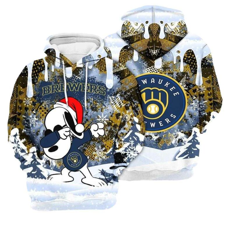 Milwaukee brewers snoopy dabbing the peanuts 3d hoodie 1.jpg