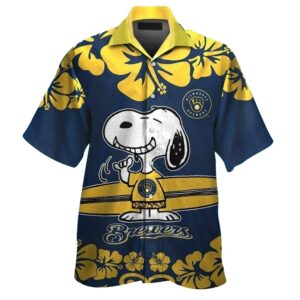 Milwaukee brewers snoopy surf floral tropical hawaiian shirt 1.jpg