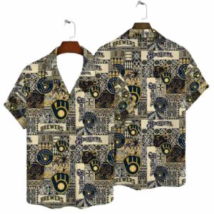 Milwaukee brewers tribal patchwork hawaiian shirt 1.jpg
