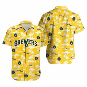 Milwaukee brewers yellow palm tree hawaiian shirt 1.jpg