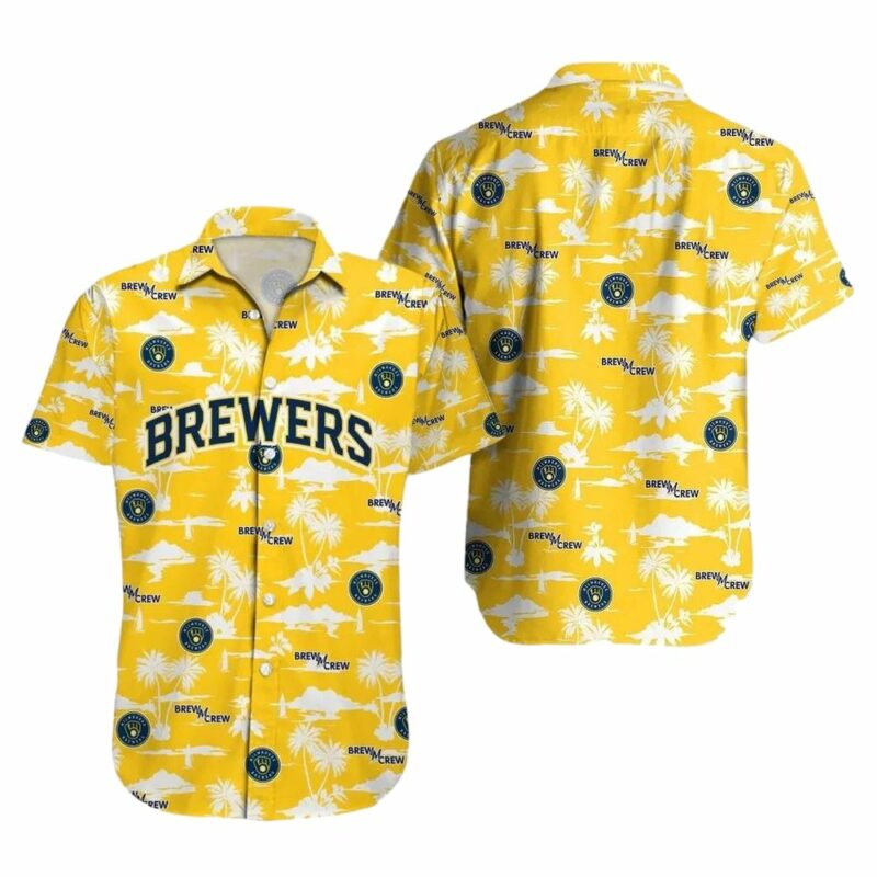 Milwaukee brewers yellow palm tree hawaiian shirt 1.jpg