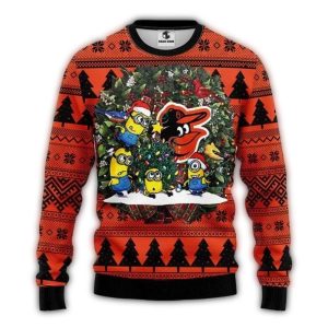 Minions Tree Decoration Baltimore Orioles Ugly Sweater For Fans