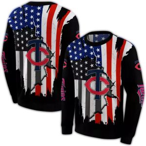 Minnesota Twins American Pride For 4Th Of July All-over Print Sweatshirt