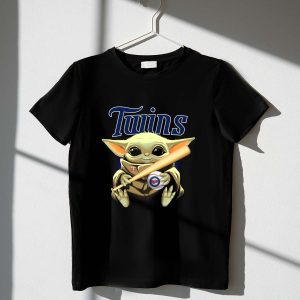Minnesota Twins Baby Yoda Baseball Bat T-Shirt For Kids