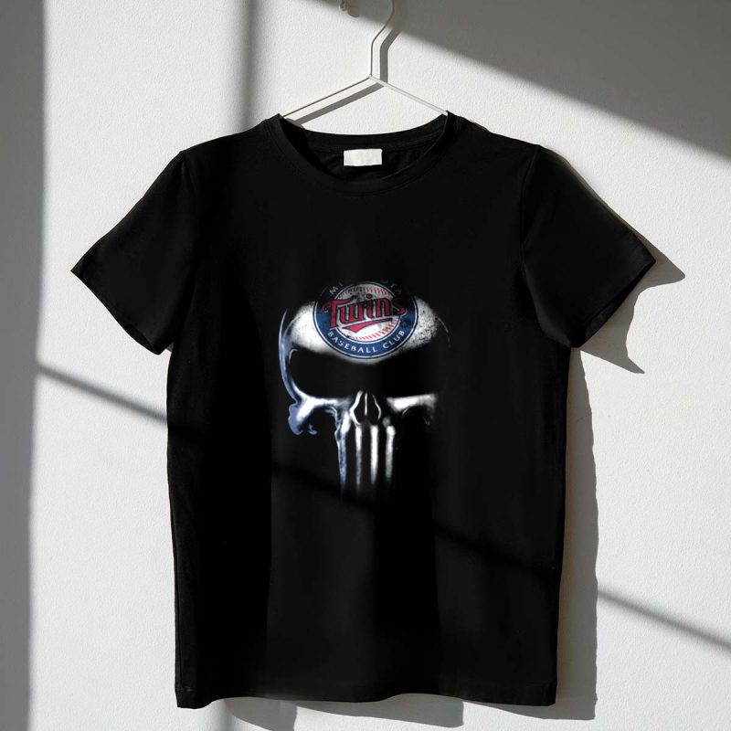 Minnesota Twins Baseball Club Punisher Skull T Shirt t shirt 1 1