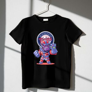 Comic Style Crossover T-Shirt: Minnesota Twins Fans Meet Thanos