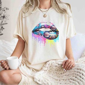 Minnesota Twins Multicolor Baseball Lips T-Shirt For Fans