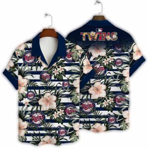 Minnesota Twins Beachside Breeze Flower Floral Hawaiian Shirt